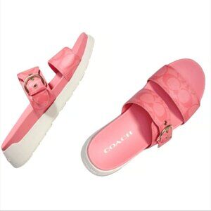 Coach Gwen Signature Sandal Color Pink/Lemonade. NIB